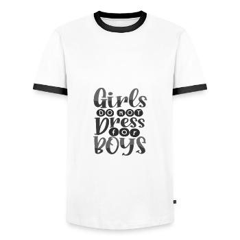 Inspirierende Geschenke für Frauen, für die sich Mädchen nicht kleiden - Männer Kontrast-T-Shirt - Weiß/Schwarz - Vorne - AI Model Female 172 light (172cm) & AI Model Male 178 dark (178cm)