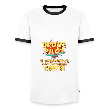 Drone Pilot Gift If Unresponsive Administer - Men's Ringer Shirt - white/black - Front - AI Model Female 172 light (172cm) & AI Model Male 178 dark (178cm)