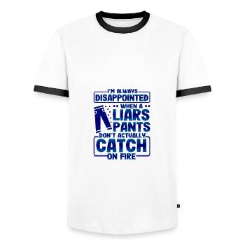Cadeaux sarcastiques Pantalons Liers déçus Ne pas - T-shirt contrasté Homme - blanc/noir - Devant - AI Model Female 172 light (172cm) & AI Model Male 178 dark (178cm)