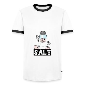 Kawaii Salt Shaker Halloween Costume Best Friend - Men's Ringer Shirt - white/black - Front - AI Model Female 172 light (172cm) & AI Model Male 178 dark (178cm)