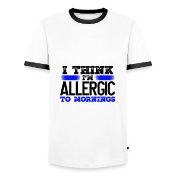 Sarcastique allergique aux cadeaux sarcastiques du matin - T-shirt contrasté Homme - blanc/noir - Devant - AI Model Female 172 light (172cm) & AI Model Male 178 dark (178cm)