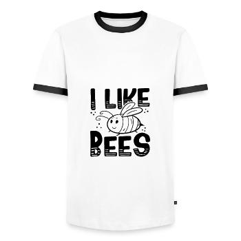 Beekeeping Gift I Like Bees Beekeeper Gifts - Men's Ringer Shirt - white/black - Front - AI Model Female 172 light (172cm) & AI Model Male 178 dark (178cm)
