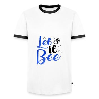 Cute Honeybee Let it Bee Beekeeper Gifts - Men's Ringer Shirt - white/black - Front - AI Model Female 172 light (172cm) & AI Model Male 178 dark (178cm)