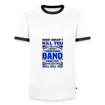 Marching Band Practice Kill You Marching Band - T-shirt contrasté Homme - blanc/noir - Devant - AI Model Female 172 light (172cm) & AI Model Male 178 dark (178cm)