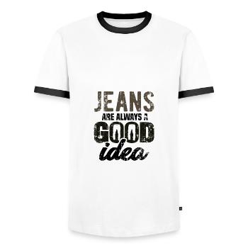 Gardez-le Casual Jeans toujours une bonne idée Favori - T-shirt contrasté Homme - blanc/noir - Devant - AI Model Female 172 light (172cm) & AI Model Male 178 dark (178cm)