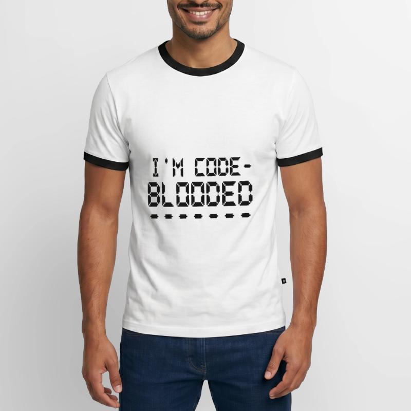 Computerprogrammierung Ich bin Code Blooded Programmierer Männer Kontrast-T-Shirt