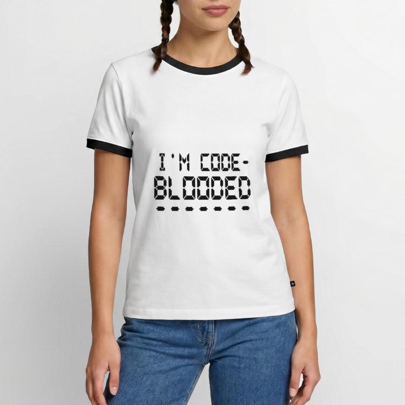 Computerprogrammierung Ich bin Code Blooded Programmierer Männer Kontrast-T-Shirt