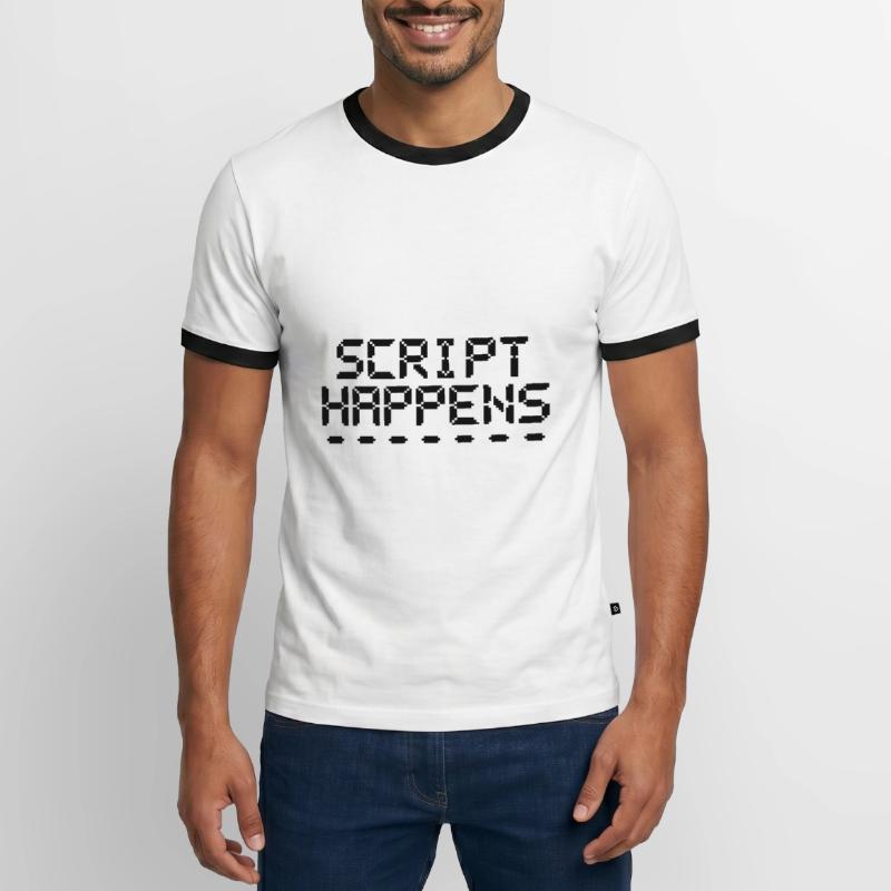 Le script de programmation informatique se produit Programmeur T-shirt contrasté Homme
