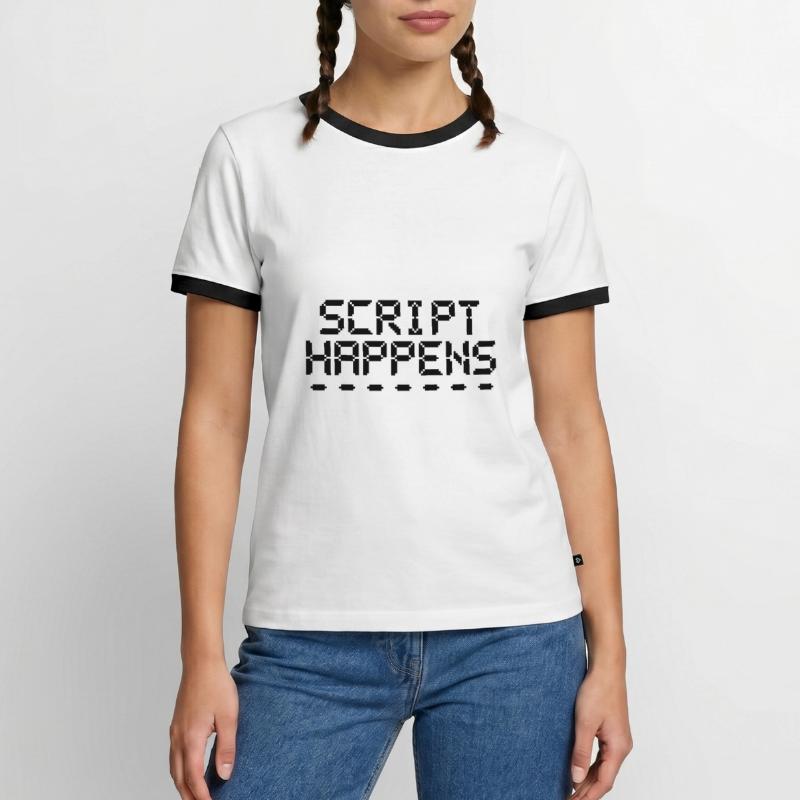 Le script de programmation informatique se produit Programmeur T-shirt contrasté Homme