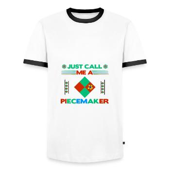 Quilter-Geschenk Nennen Sie mich einfach einen Piece Maker Quilten - Männer Kontrast-T-Shirt - Weiß/Schwarz - Vorne - AI Model Female 172 light (172cm) & AI Model Male 178 dark (178cm)