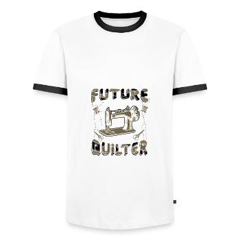 Quilten Humor Future Quilter Geschenkidee - Männer Kontrast-T-Shirt - Weiß/Schwarz - Vorne - AI Model Female 172 light (172cm) & AI Model Male 178 dark (178cm)