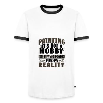 Painter Gifts Painting Not Hobby Escape from - Men's Ringer Shirt - white/black - Front - AI Model Female 172 light (172cm) & AI Model Male 178 dark (178cm)