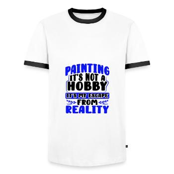 Painter Gift Painting Not Hobby Escape from - Men's Ringer Shirt - white/black - Front - AI Model Female 172 light (172cm) & AI Model Male 178 dark (178cm)