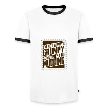 Schlammlaufgeschenke gehen manchmal nicht immer mürrisch - Männer Kontrast-T-Shirt - Weiß/Schwarz - Vorne - AI Model Female 172 light (172cm) & AI Model Male 178 dark (178cm)