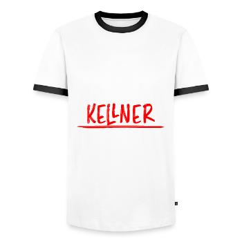 Kellner Lustige Spruch Service Restaurant Geschenk - Männer Kontrast-T-Shirt - Weiß/Schwarz - Vorne - AI Model Female 172 light (172cm) & AI Model Male 178 dark (178cm)