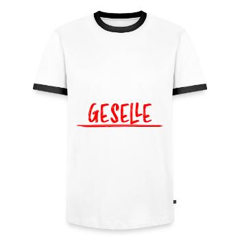 Geselle Lustiger Spruch Gesellenprüfung Geschenk - Männer Kontrast-T-Shirt - Weiß/Schwarz - Vorne - AI Model Female 172 light (172cm) & AI Model Male 178 dark (178cm)