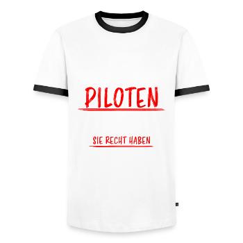 Pilot Lustiger Spruch Flugplatz Flugsport Geschenk - Männer Kontrast-T-Shirt - Weiß/Schwarz - Vorne - AI Model Female 172 light (172cm) & AI Model Male 178 dark (178cm)