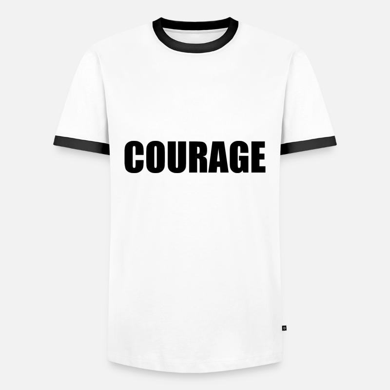 Courage - Männer Kontrast-T-Shirt - Weiß/Schwarz