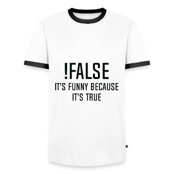faux - T-shirt contrasté Homme - blanc/noir - Devant - AI Model Female 172 light (172cm) & AI Model Male 178 dark (178cm)