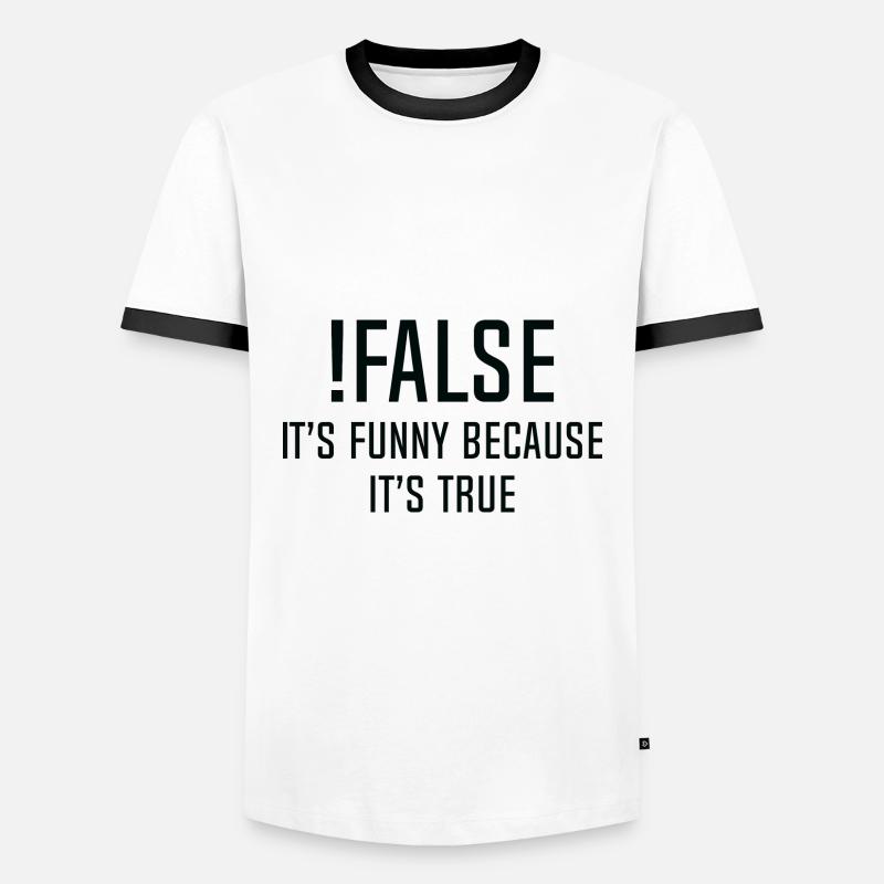 FALSE - Männer Kontrast-T-Shirt - Weiß/Schwarz