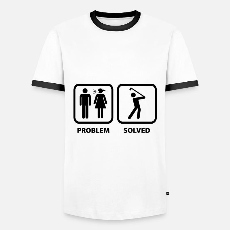 Problem Solved Golf - Men's Ringer Shirt - white/black