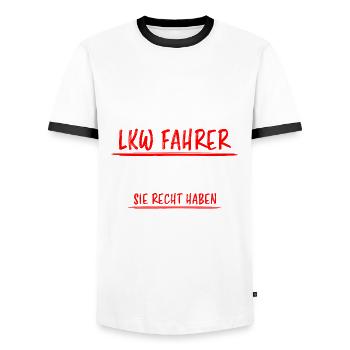 LKW Fahrer Lustige Spruch Lastkraftwagen Geschenk - Männer Kontrast-T-Shirt - Weiß/Schwarz - Vorne - AI Model Female 172 light (172cm) & AI Model Male 178 dark (178cm)