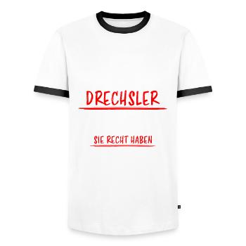 Drechsler Lustiger Spruch Drechseln Beruf Geschenk - Männer Kontrast-T-Shirt - Weiß/Schwarz - Vorne - AI Model Female 172 light (172cm) & AI Model Male 178 dark (178cm)
