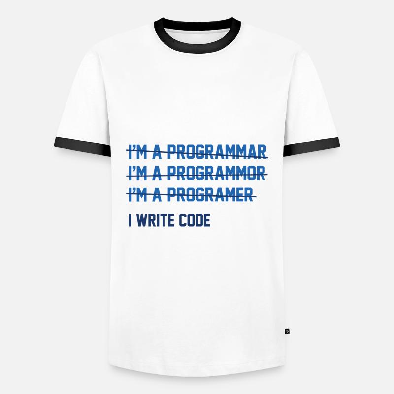 Ich schreibe Code - Männer Kontrast-T-Shirt - Weiß/Schwarz