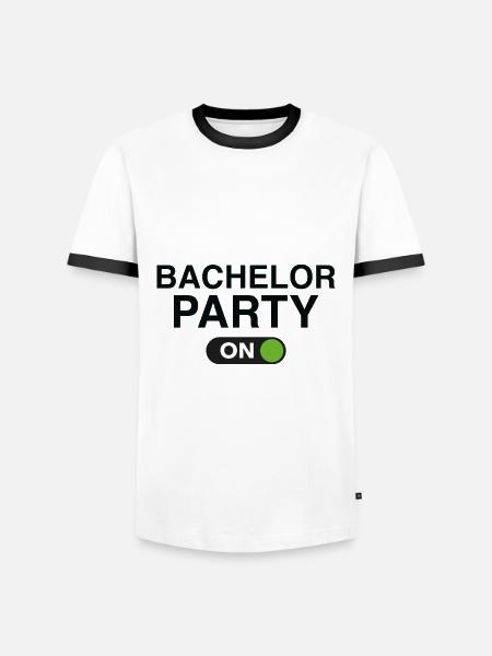 Junggesellenabschied am - Männer Kontrast-T-Shirt - Weiß/Schwarz