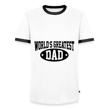 World's Greatest Dad - Men's Ringer Shirt - white/black - Front - AI Model Female 172 light (172cm) & AI Model Male 178 dark (178cm)