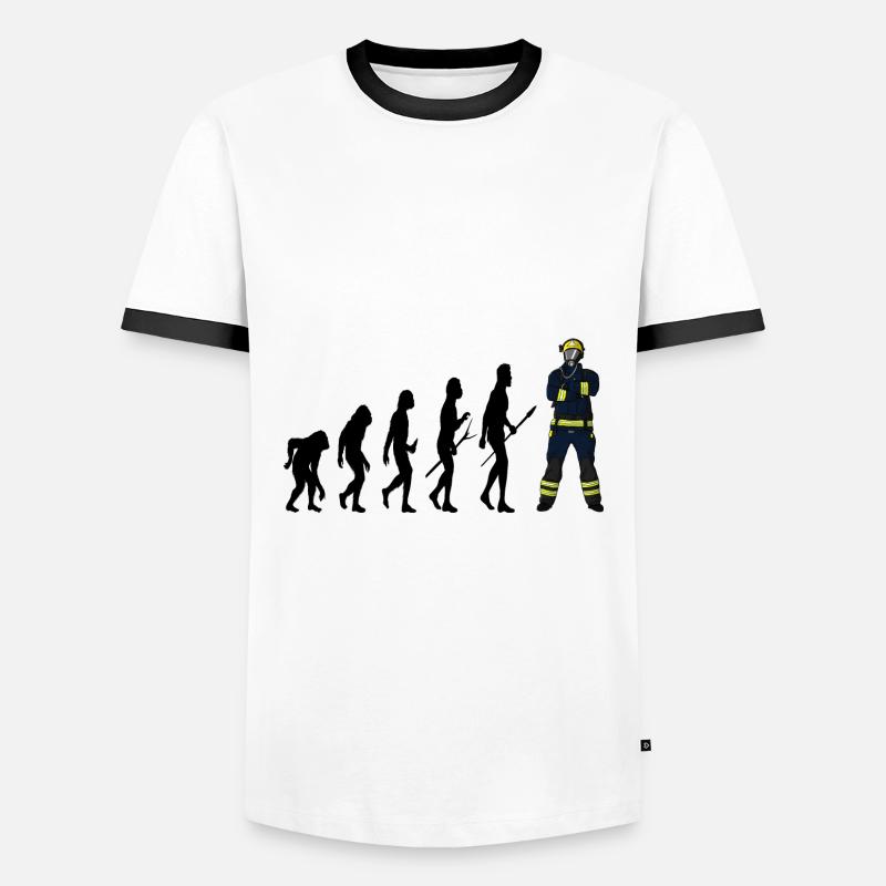 Evolution Firefighter - Men's Ringer Shirt - white/black