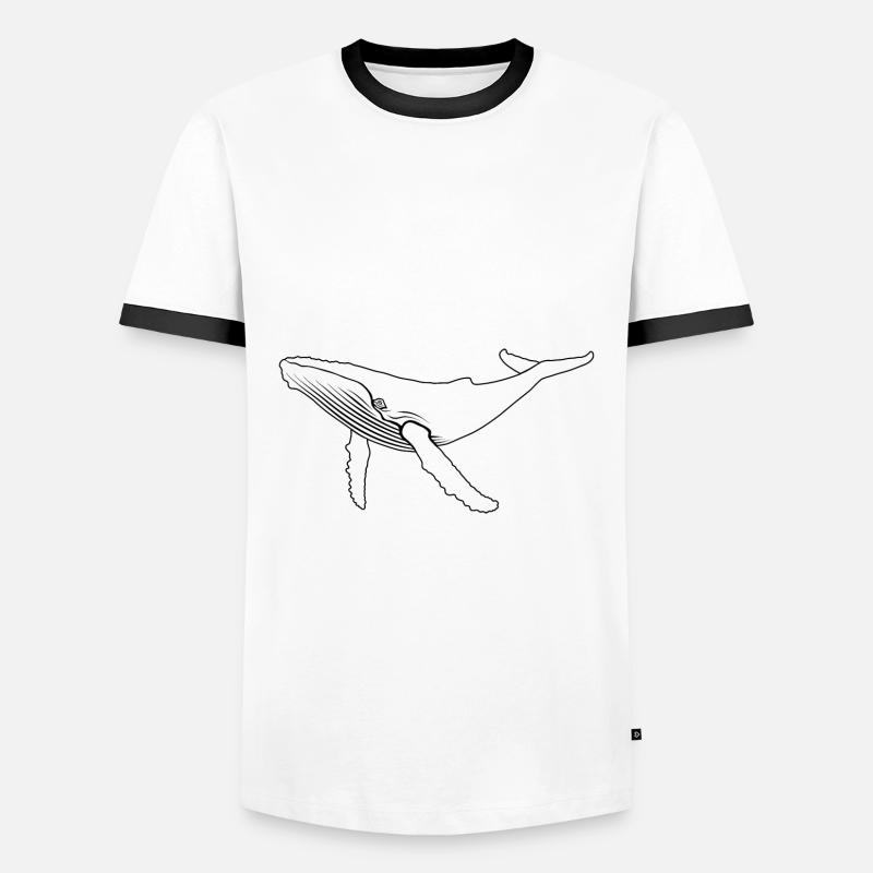 Wal - Buckelwal - Meeressäuger - Geschenk - Männer Kontrast-T-Shirt - Weiß/Schwarz