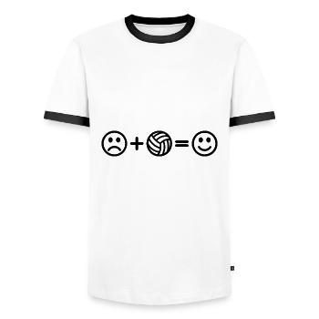 Volleyball Smileys - Men's Ringer Shirt - white/black - Front - AI Model Female 172 light (172cm) & AI Model Male 178 dark (178cm)