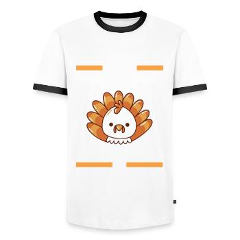 Truthuhn Truthahn - Männer Kontrast-T-Shirt - Weiß/Schwarz - Vorne - AI Model Female 172 light (172cm) & AI Model Male 178 dark (178cm)