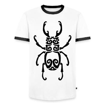Black Insect - Men's Ringer Shirt - white/black - Front - AI Model Female 172 light (172cm) & AI Model Male 178 dark (178cm)