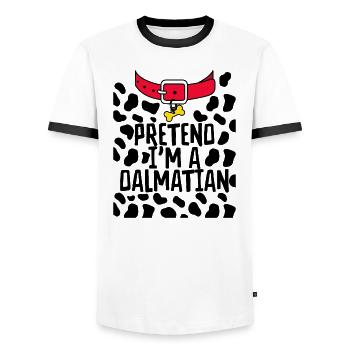Halloween Dalmatian Dog Costume Dog Owner - T-shirt contrasté Homme - blanc/noir - Devant - AI Model Female 172 light (172cm) & AI Model Male 178 dark (178cm)