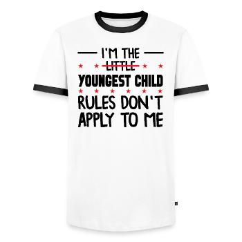 Family Kids Siblings Funny Gift Idea - Men's Ringer Shirt - white/black - Front - AI Model Female 172 light (172cm) & AI Model Male 178 dark (178cm)