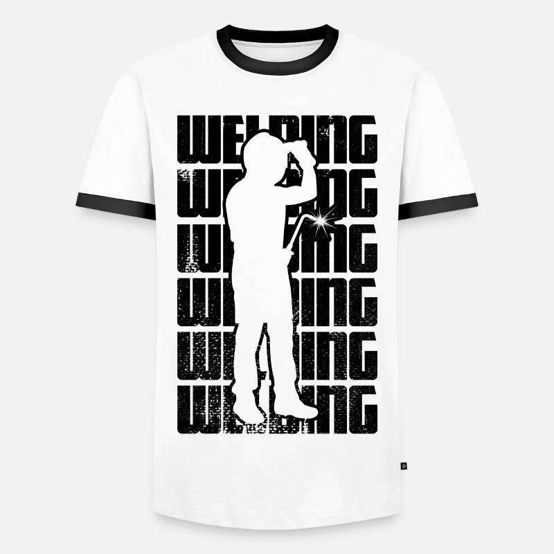 Weld - Men's Ringer Shirt - white/black