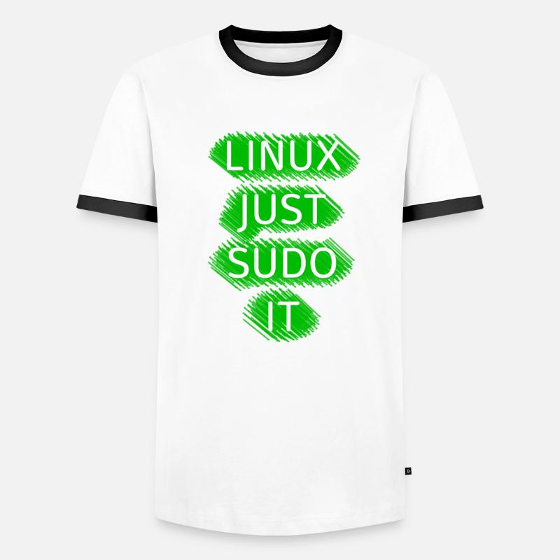 Linux Ubuntu SUDO - Männer Kontrast-T-Shirt - Weiß/Schwarz