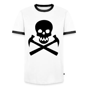 diy - T-shirt contrasté Homme - blanc/noir - Devant - AI Model Female 172 light (172cm) & AI Model Male 178 dark (178cm)