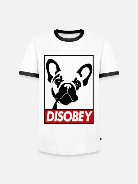 Disobey - Men's Ringer Shirt - white/black