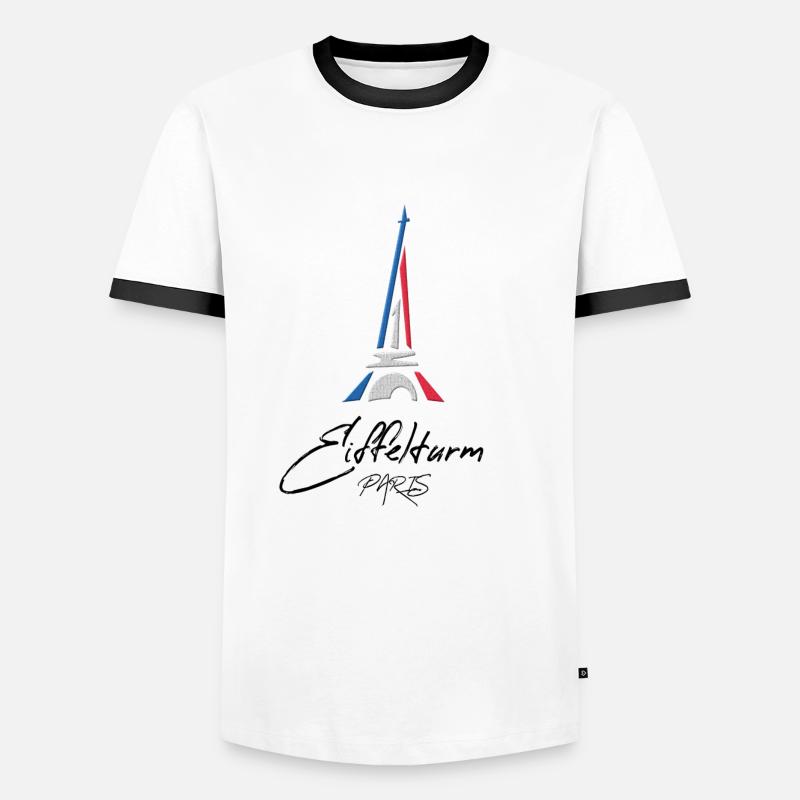 Eiffelturm Paris - Männer Kontrast-T-Shirt - Weiß/Schwarz