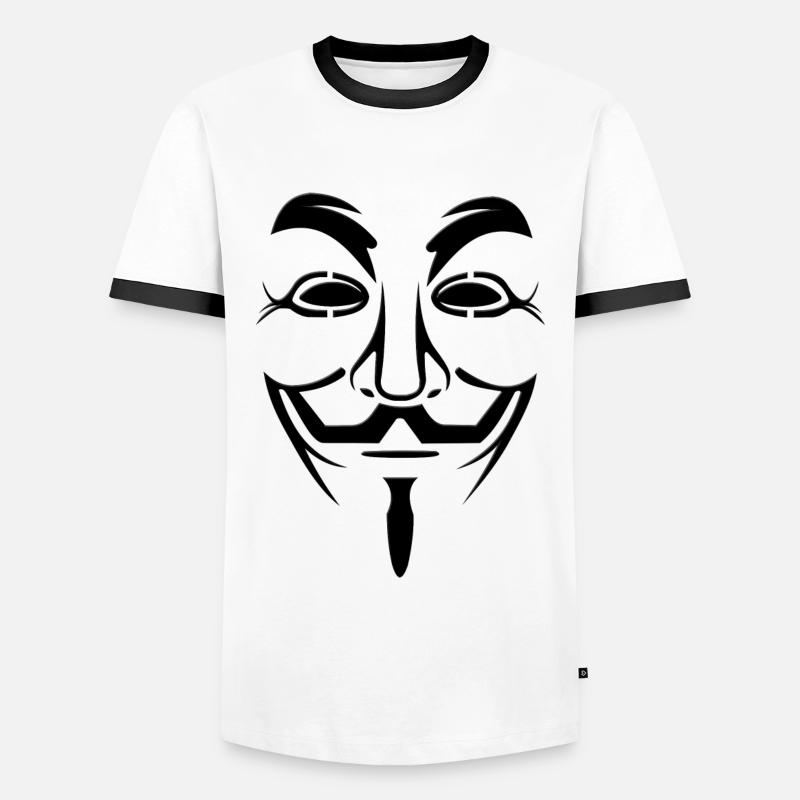 Anonymous mask - Men's Ringer Shirt - white/black
