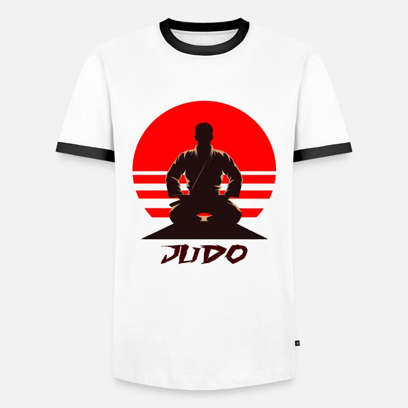 Judo - Männer Kontrast-T-Shirt - Weiß/Schwarz