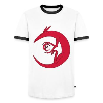 Rat Abstract Art Gift Idea Animals logo - Men's Ringer Shirt - white/black - Front - AI Model Female 172 light (172cm) & AI Model Male 178 dark (178cm)