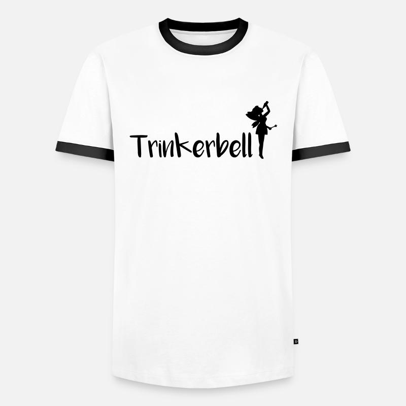 Trinkerbell - Männer Kontrast-T-Shirt - Weiß/Schwarz