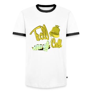 TROLL-ANRUF - Männer Kontrast-T-Shirt - Weiß/Schwarz - Vorne - AI Model Female 172 light (172cm) & AI Model Male 178 dark (178cm)