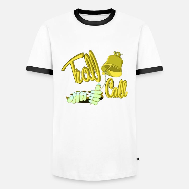 TROLL CALL - Men's Ringer Shirt - white/black