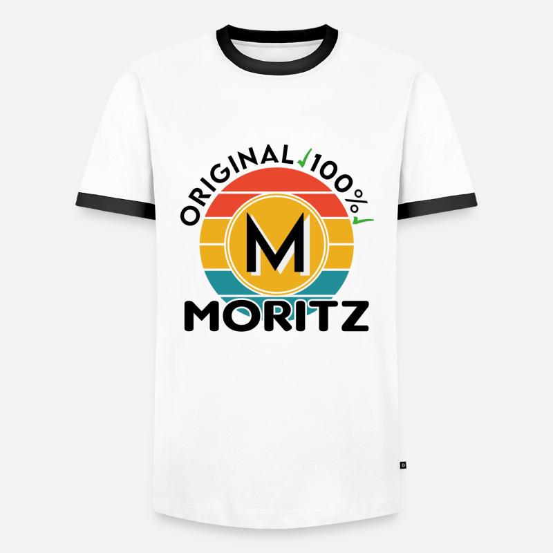 Moritz - Männer Kontrast-T-Shirt - Weiß/Schwarz