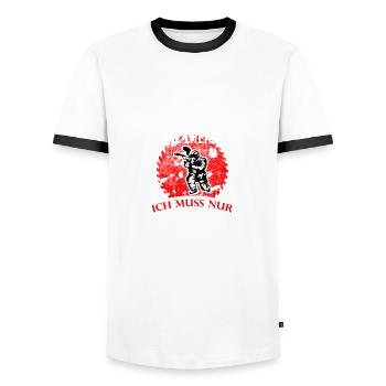 Paintball - Männer Kontrast-T-Shirt - Weiß/Schwarz - Vorne - AI Model Female 172 light (172cm) & AI Model Male 178 dark (178cm)